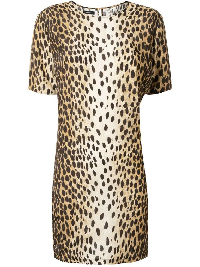 cheetah-print shift dress