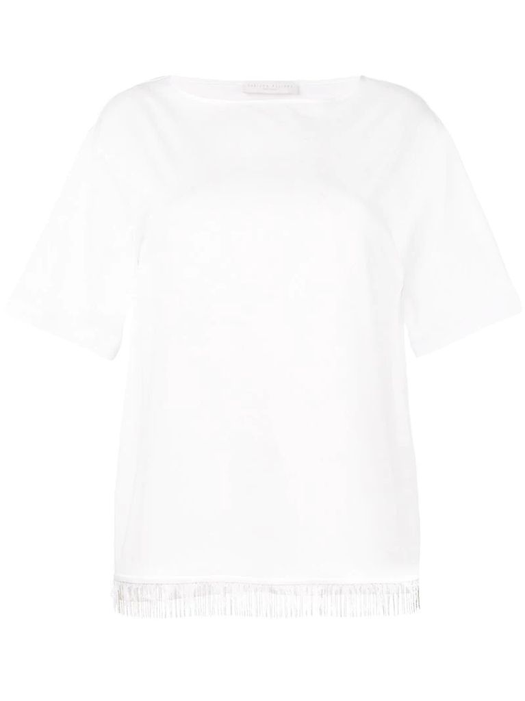 fringed hem T-shirt