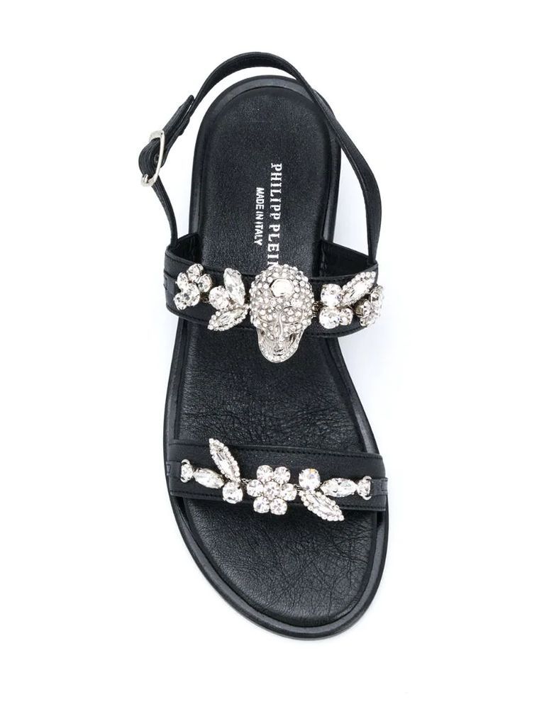 embellished-detail low-heel sandals