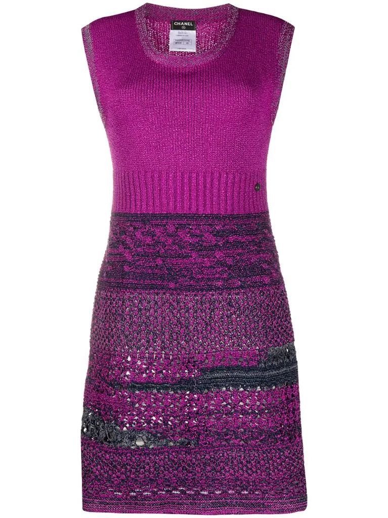 jacquard knit fitted dress
