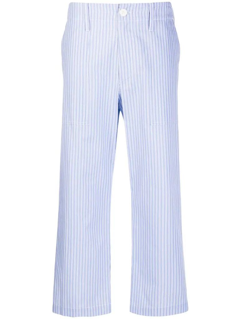 vertical-stripe cropped trousers