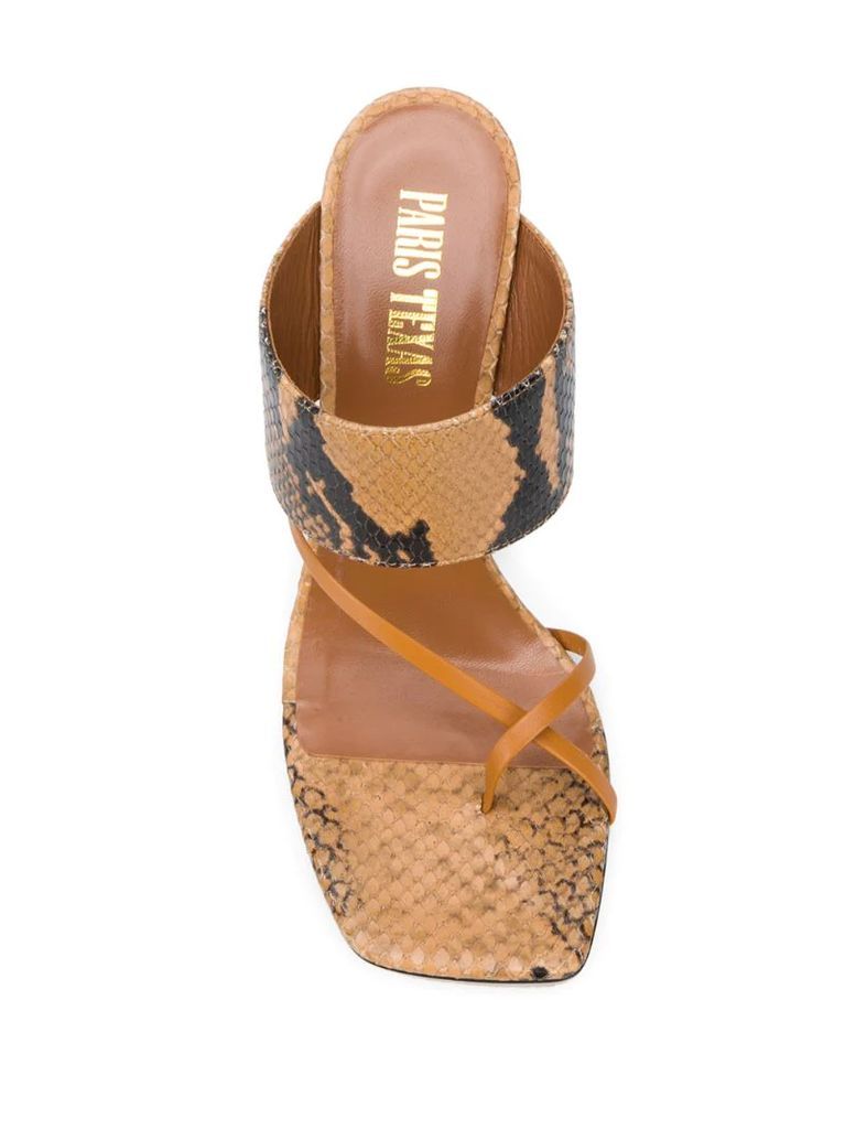 snakeskin-print heeled sandals