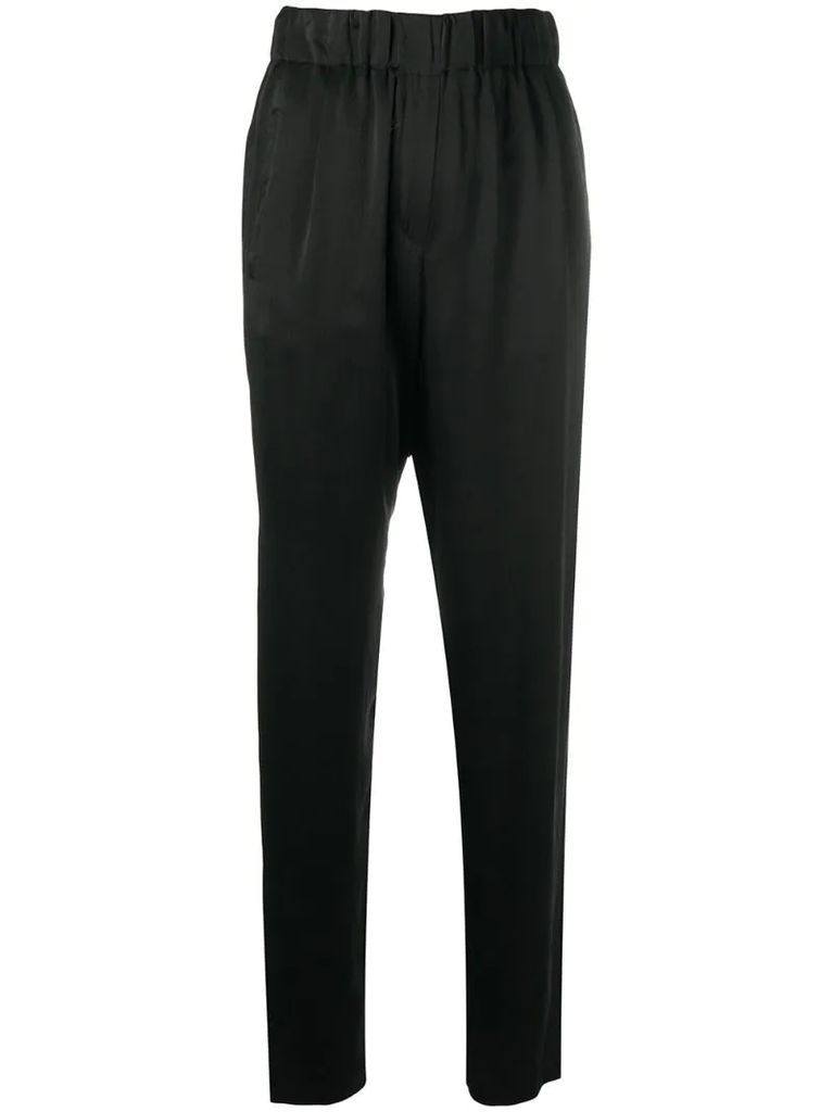 silk pull-on trousers
