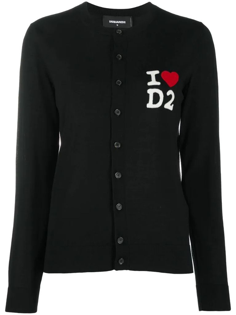 love logo cardigan