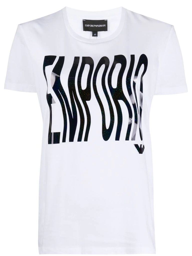 distorted logo print T-shirt