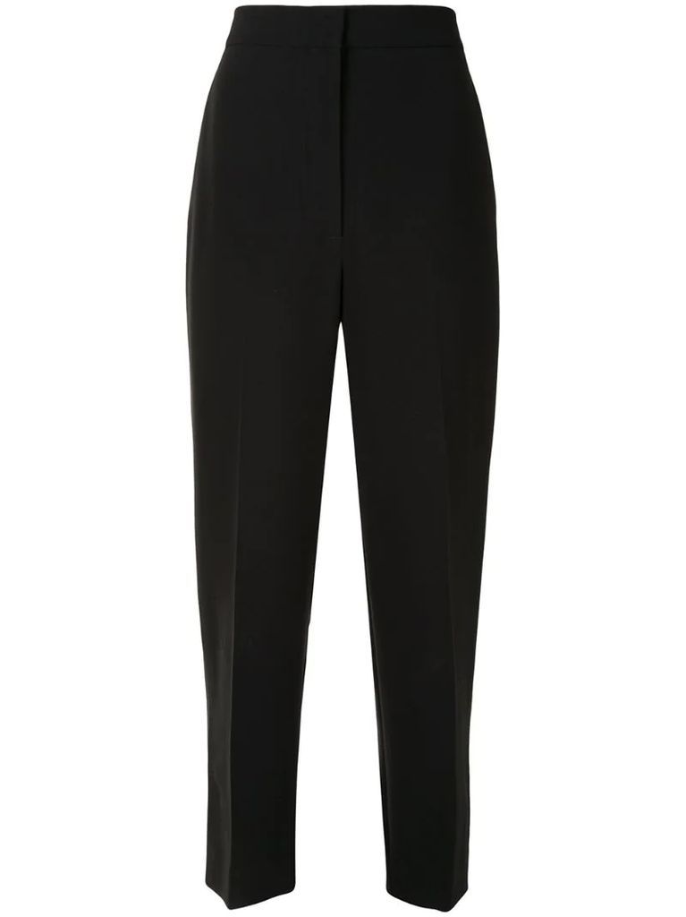 Lawn straight-leg cropped trousers
