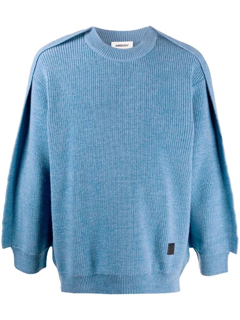 relaxed fit ribbed jumper