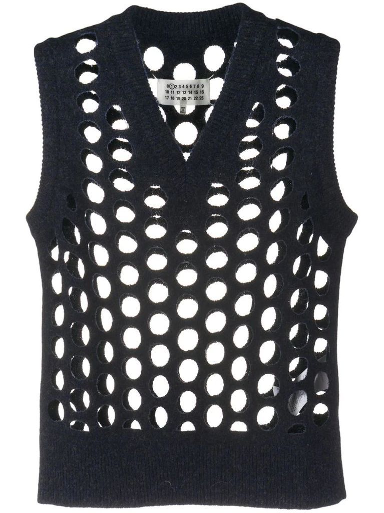 knitted laser-cut vest