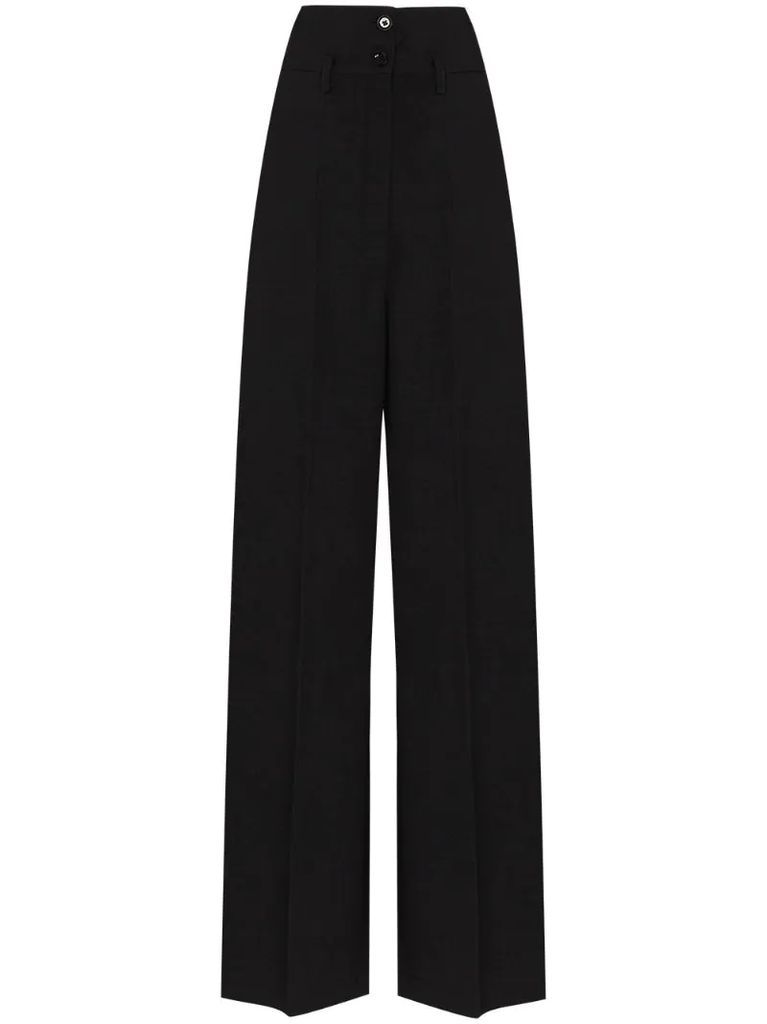 high-waist wide-leg trousers