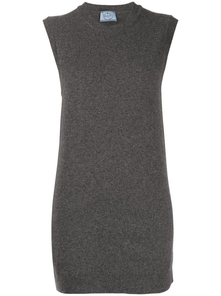 round neck knitted tank top