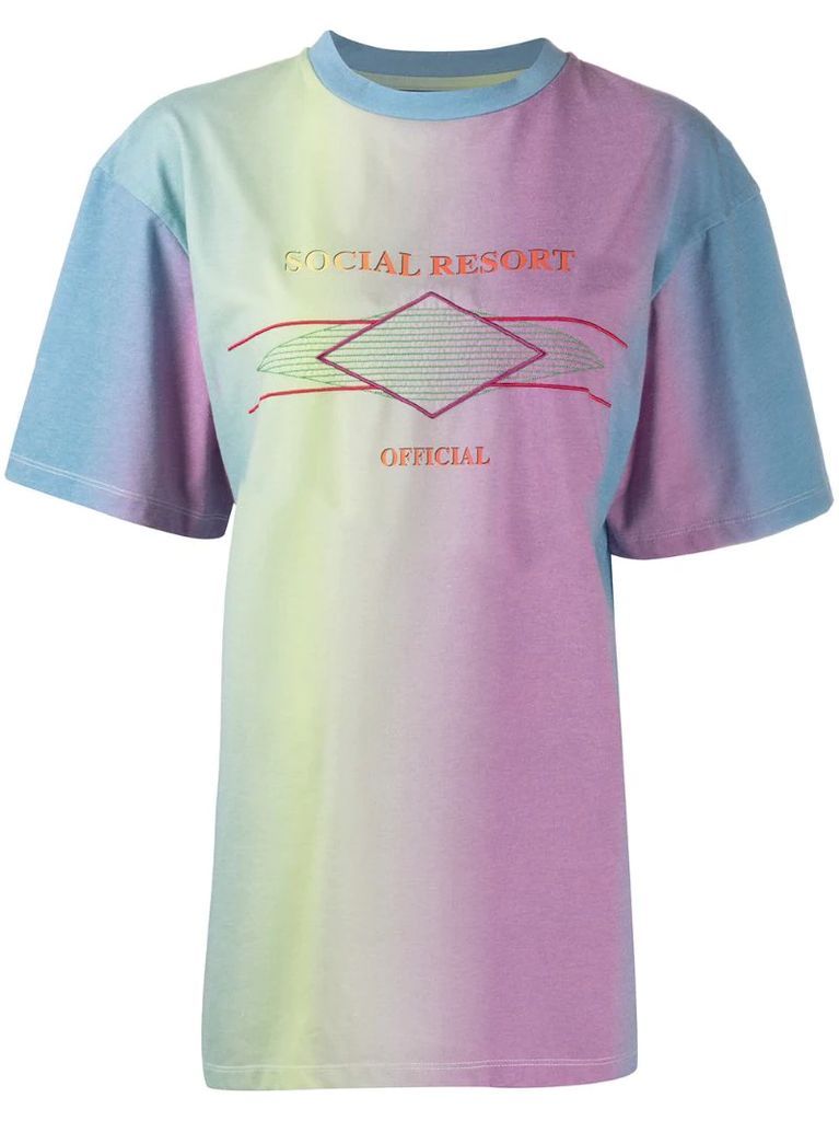 graphic-print gradient-effect T-shirt