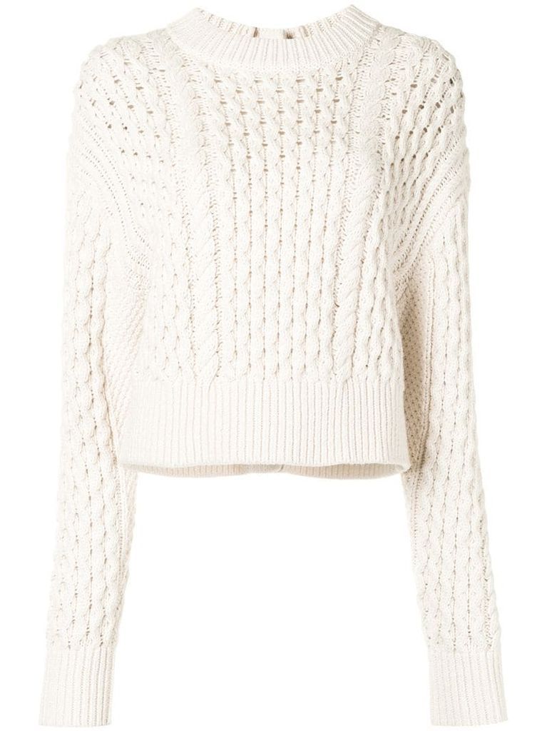 cable knit buttoned jumper