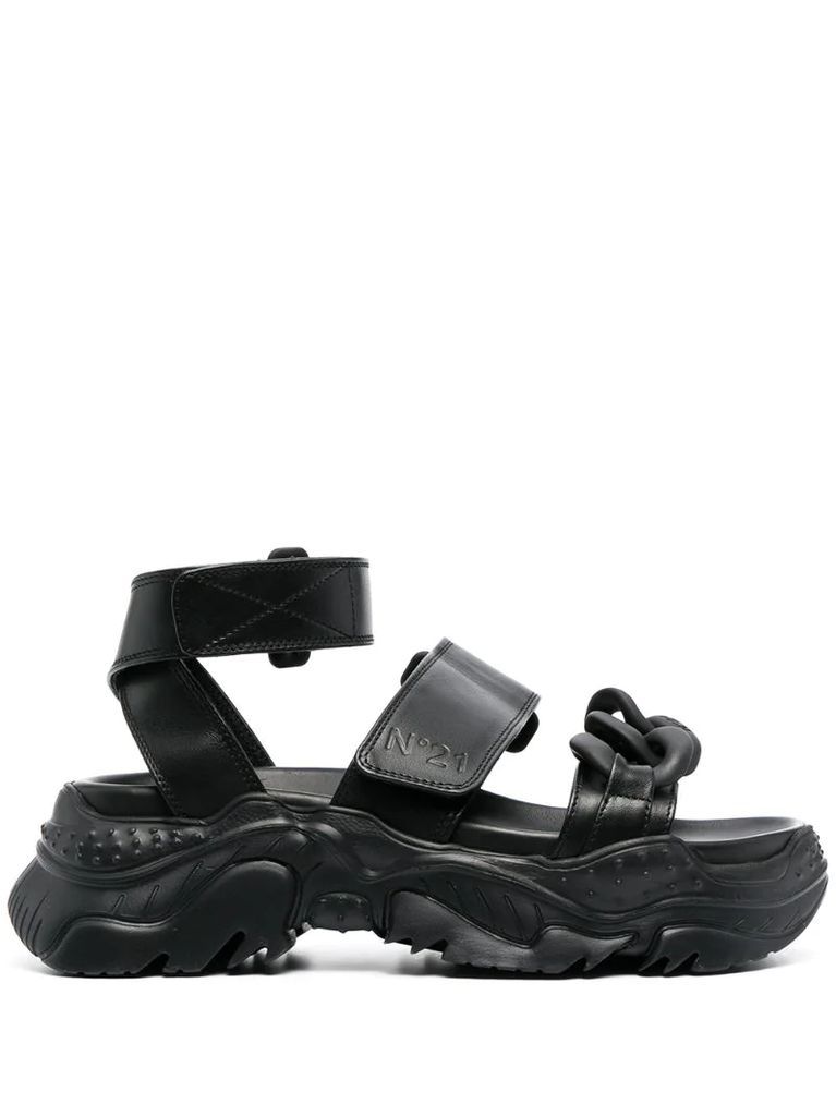 oversize-sole touch-strap sandals
