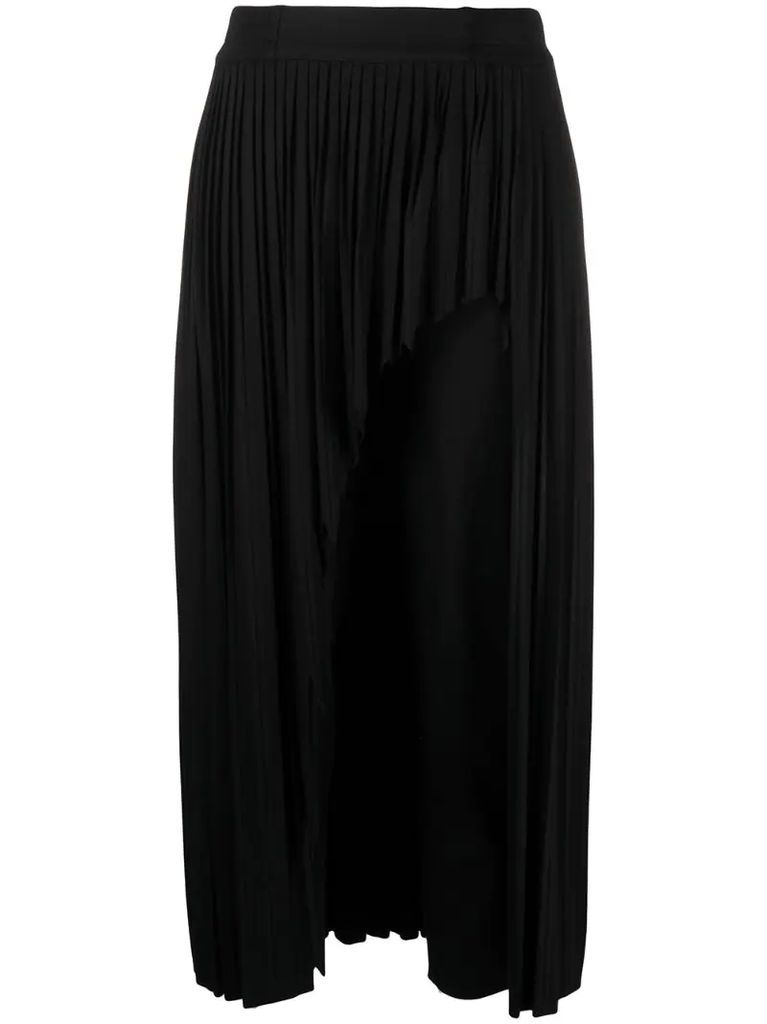 pleated asymmetric trousers