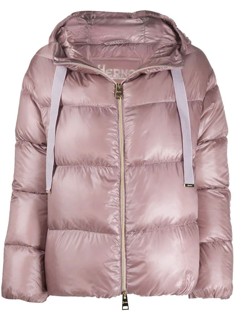 cropped drawstring down jacket