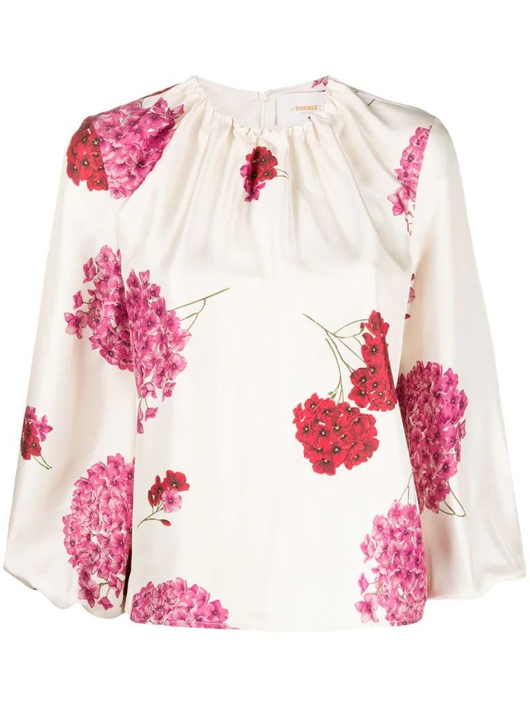 Charming floral-print blouse