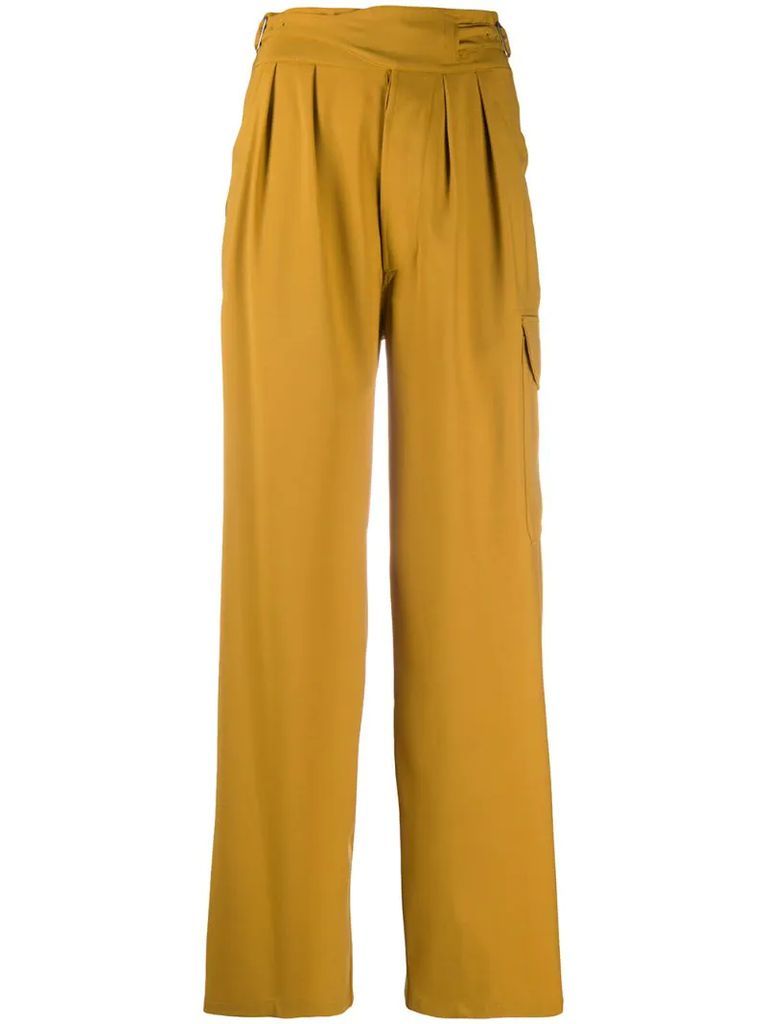 pleated high-waist trousers
