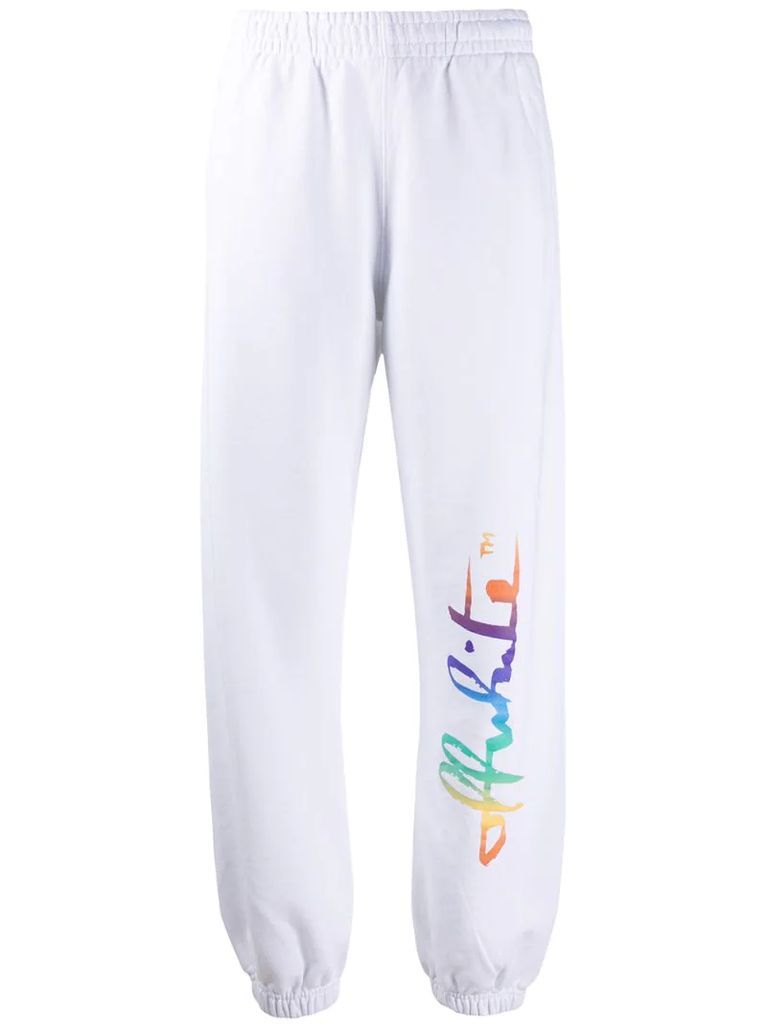 Rainbow logo track pants