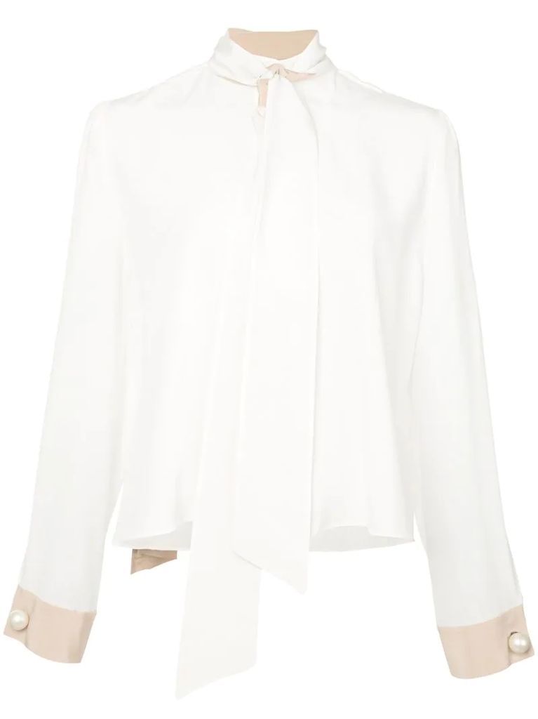 neck-tie silk blouse