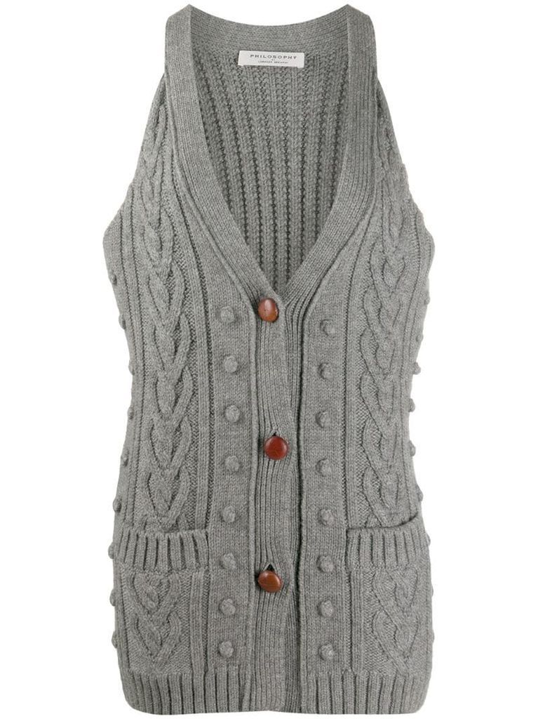cable-knit gilet