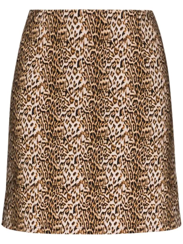Ohio leopard print mini skirt