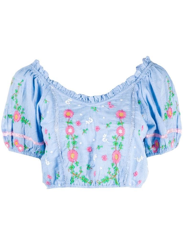 Domingo embroidered crop top