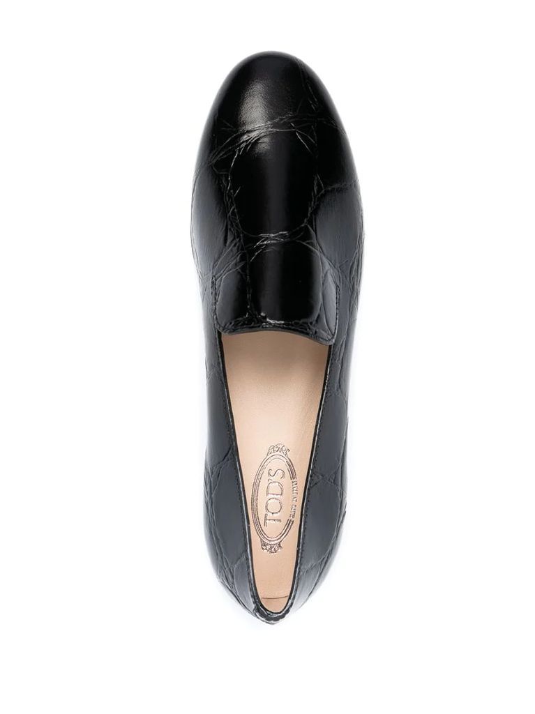embossed-leather loafers