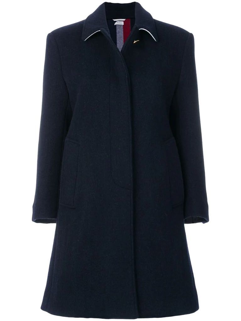 Unlined Stripe Wool Overcoat