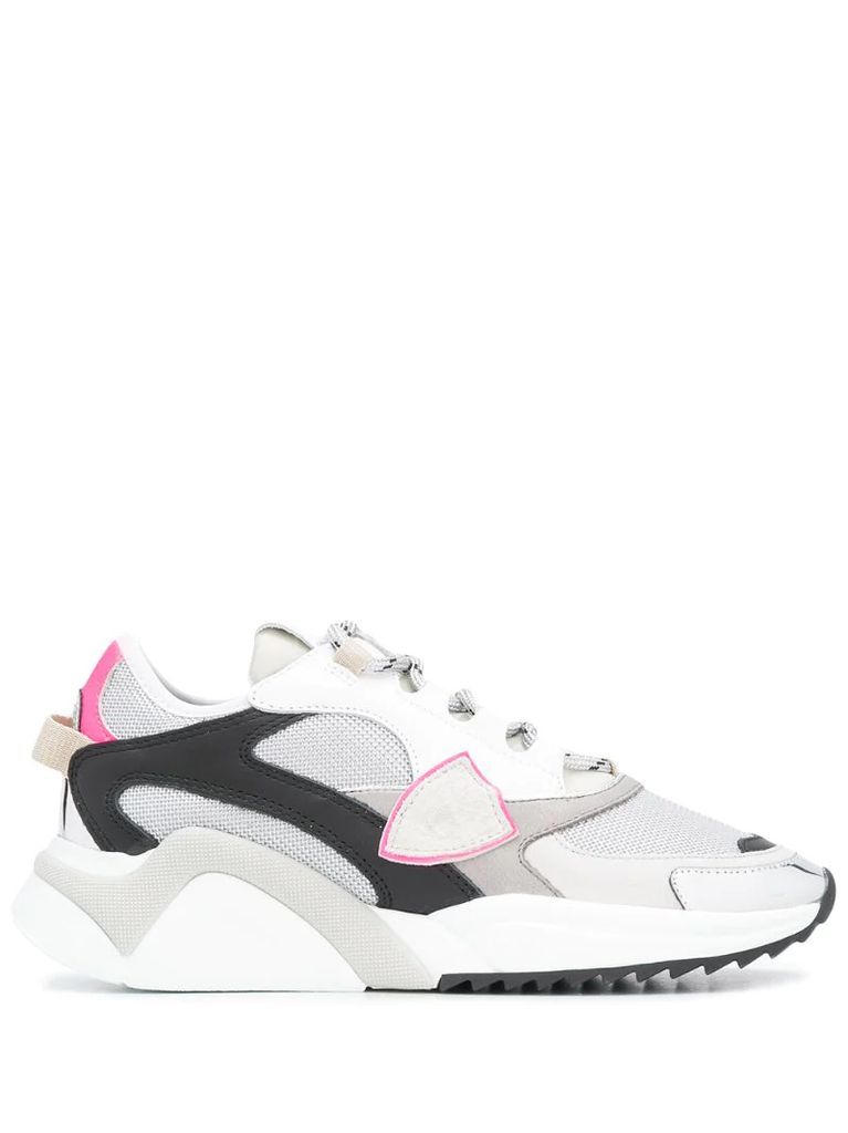 panelled chunky low top sneakers