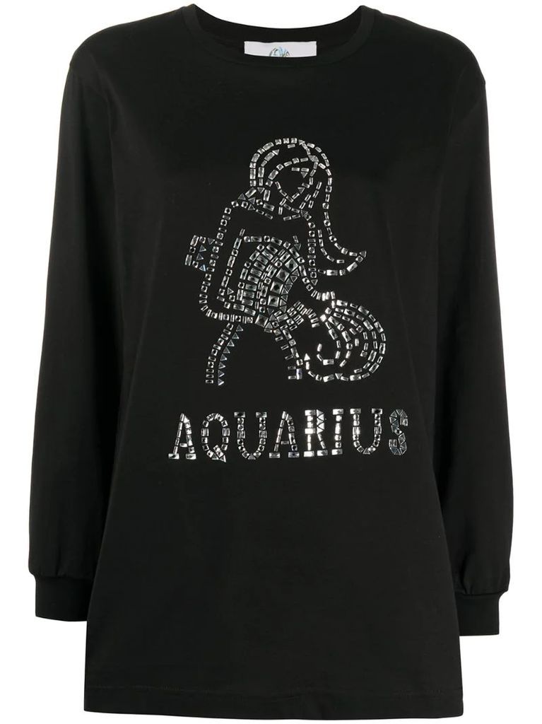 Aquarius crystal embellished T-shirt