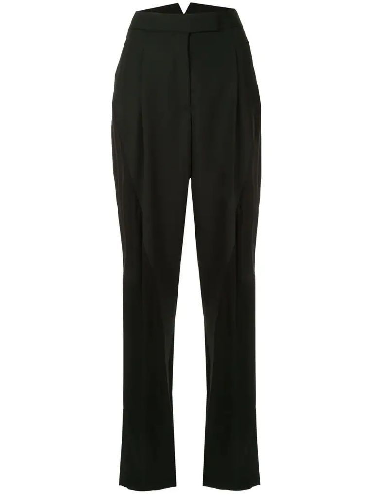 panelled high-waisted trousers