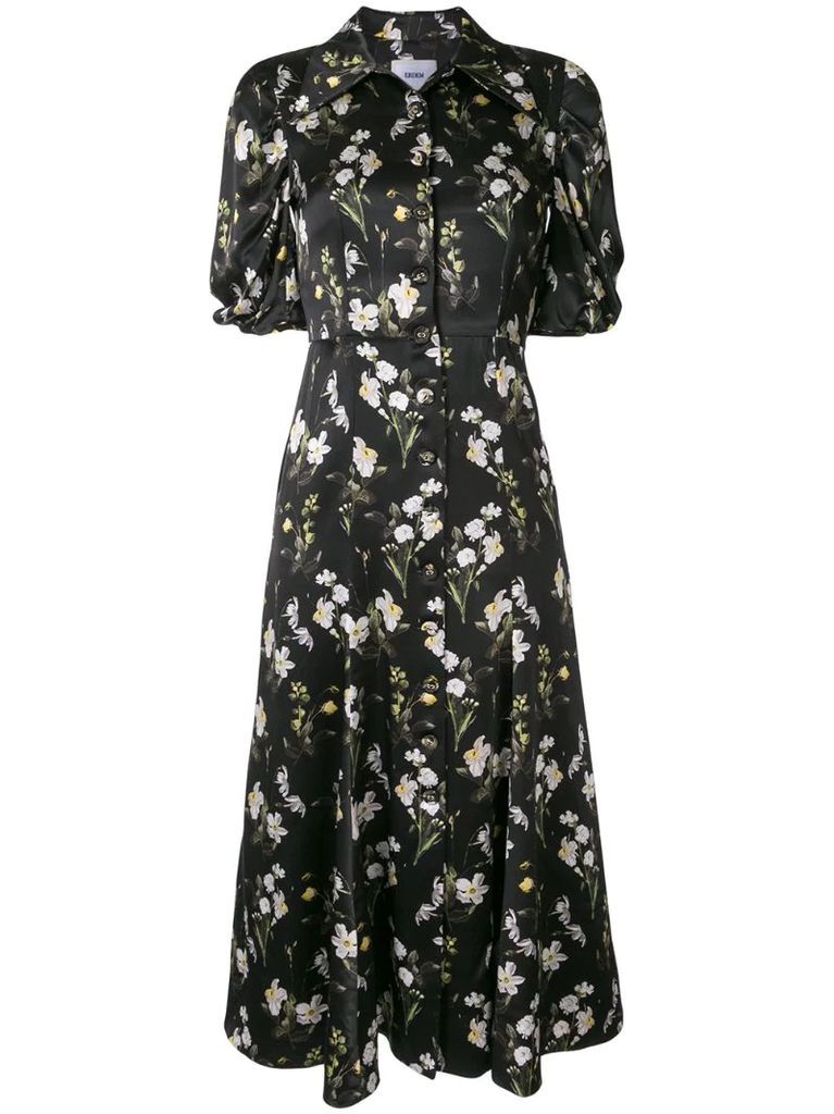 Gisella daffodil-print silk dress