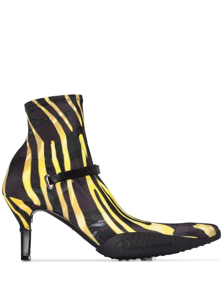 zebra print 80mm ankle boots