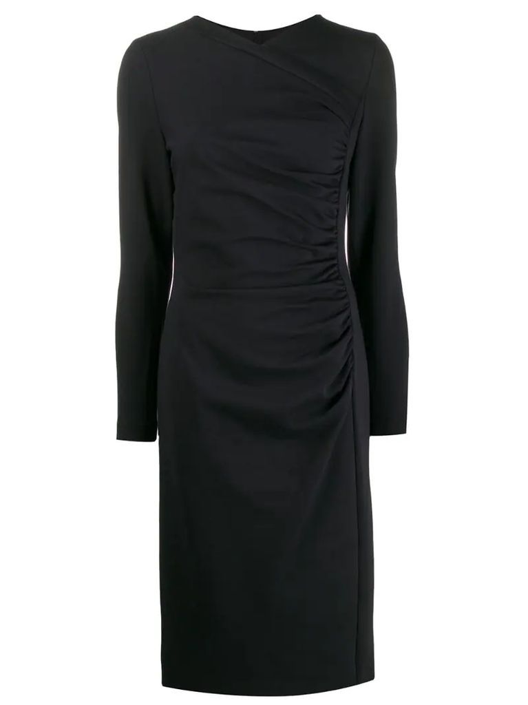 fitted ruched-detail dress