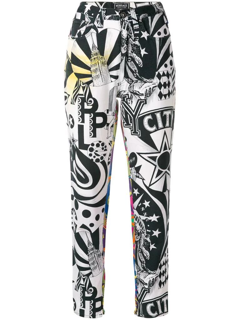 New York printed trousers