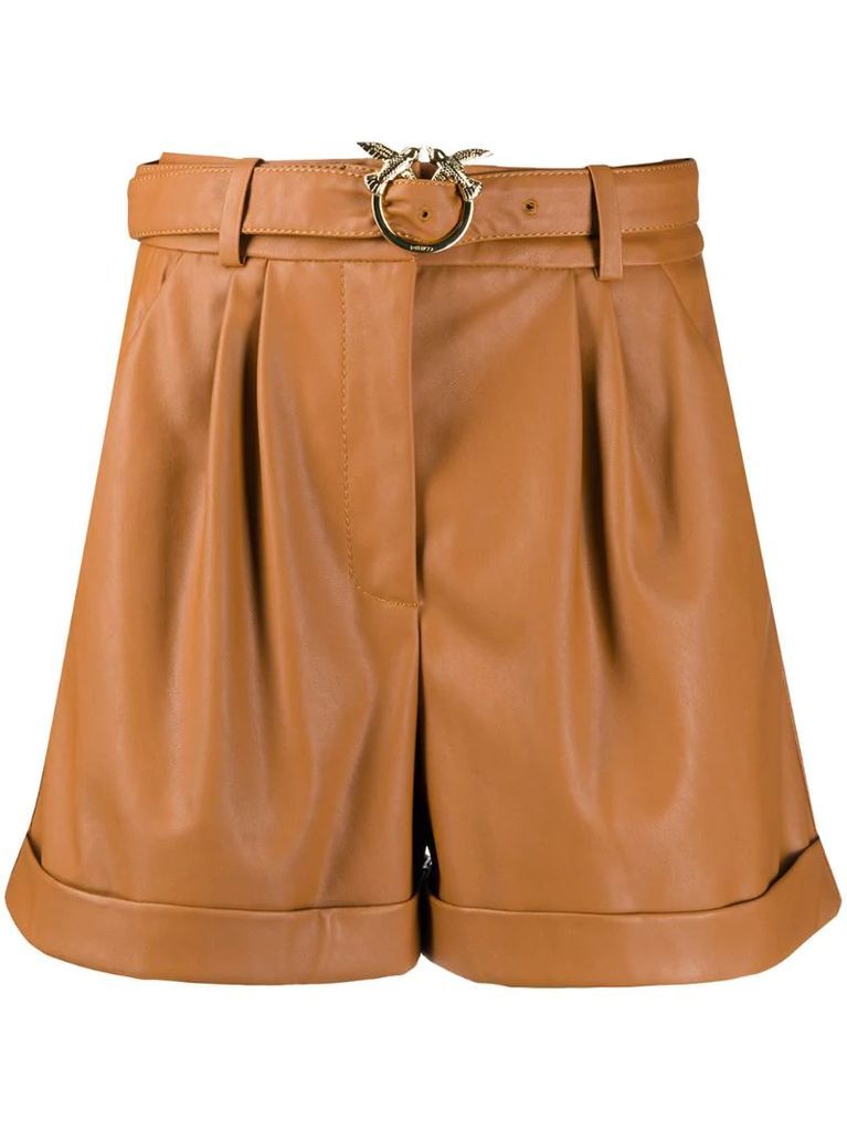 belted wide leg shorts