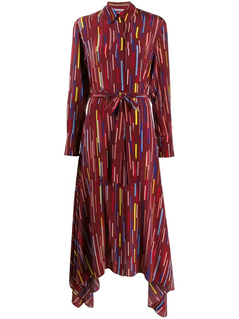 printed silk mid-length dress