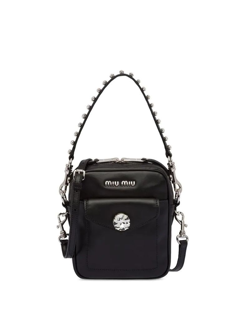 crystal embellished bandoleer bag