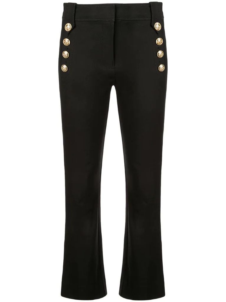 Robertson Cropped Flare Trouser with Sailor Buttons