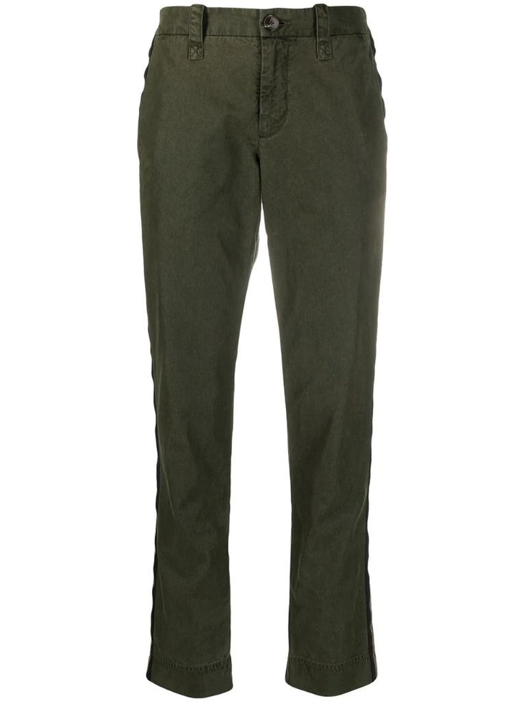 contrasting side panel trousers