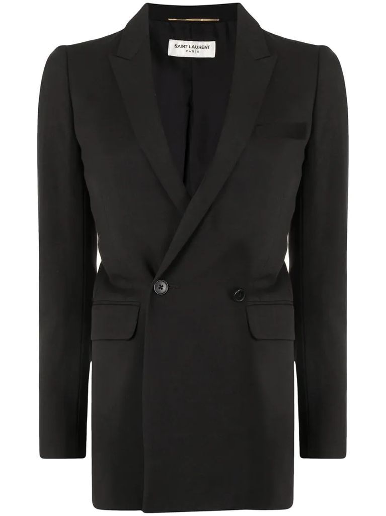 notched lapels double-breasted blazer