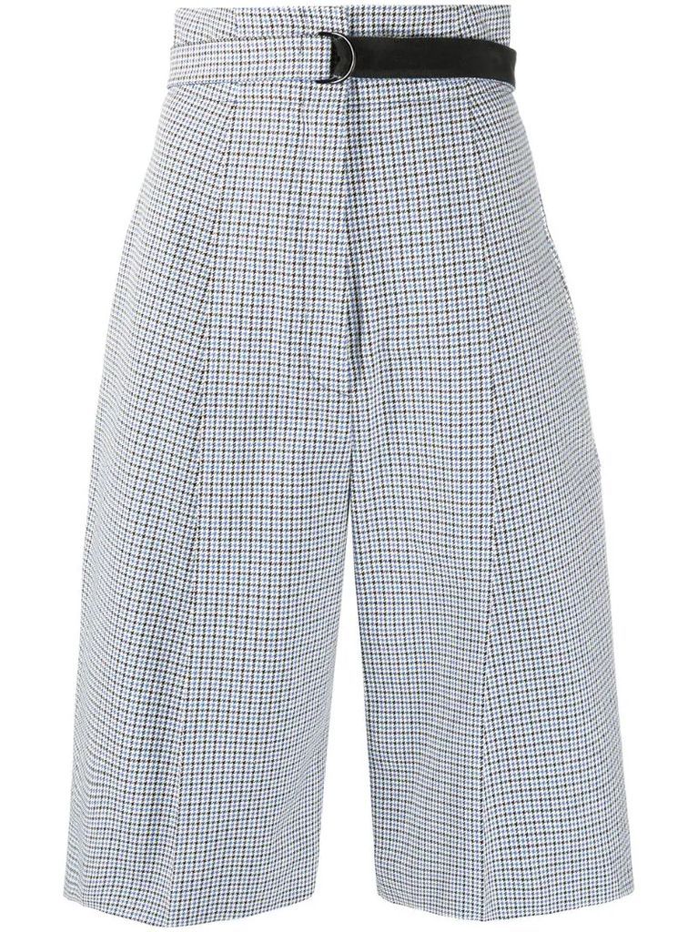 drop-crotch houndstooth shorts