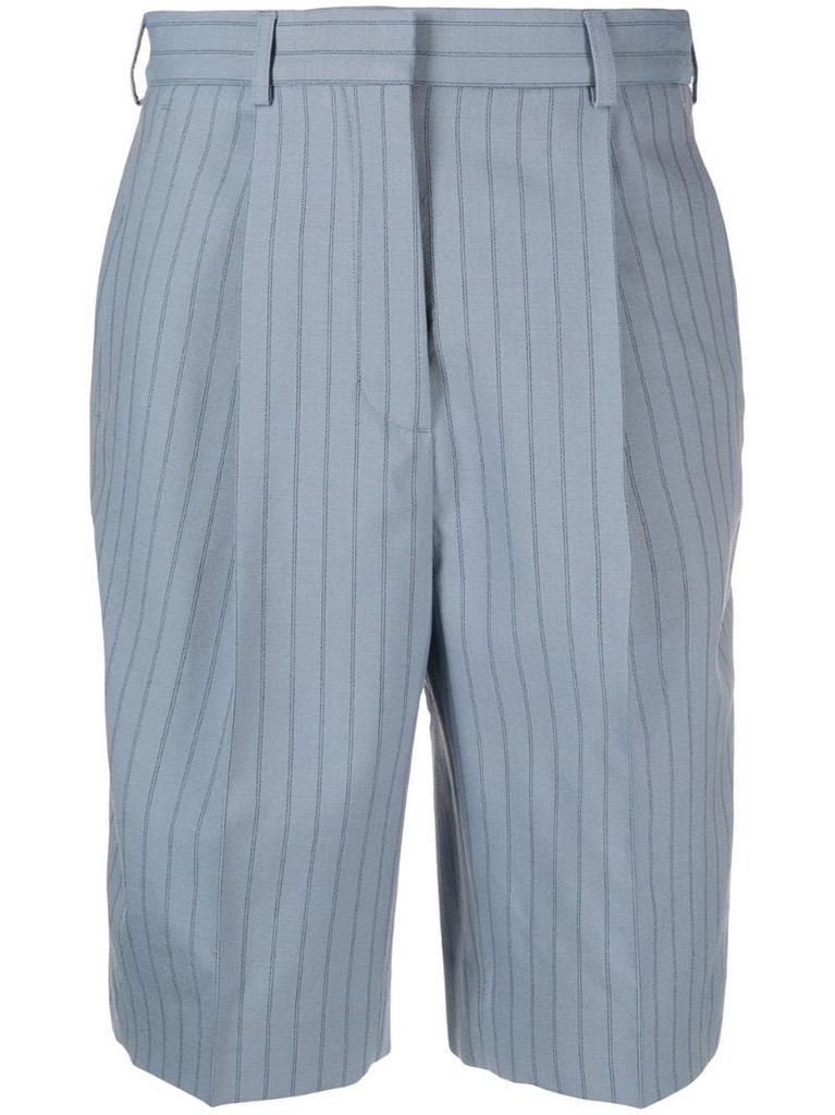 pinstripe tailored shorts