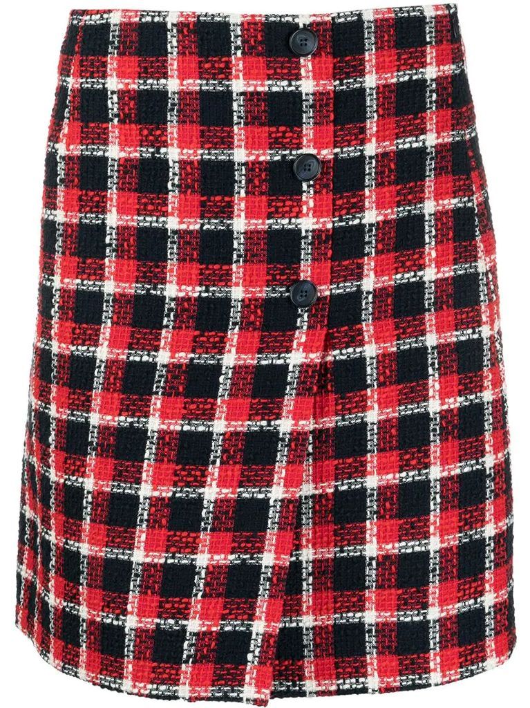 A-line checked skirt