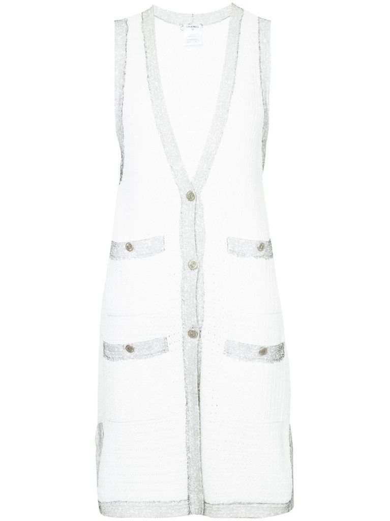 longline sleeveless cardigan