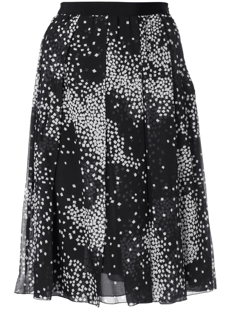 geometric print pleated skirt