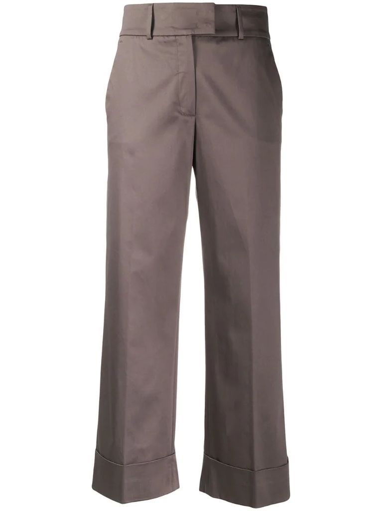 straight leg cropped trousers