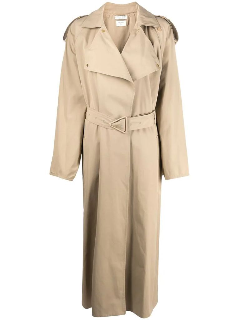 belted oversized trench coat