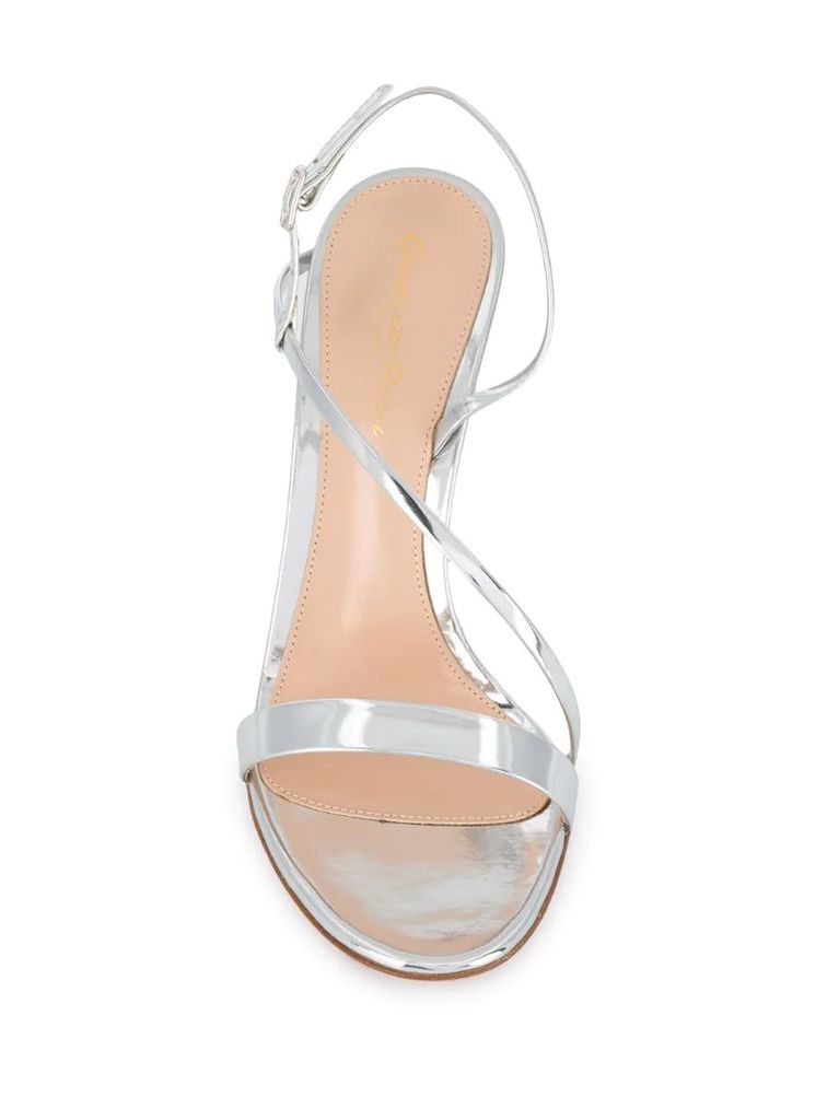 metallic strap sandals