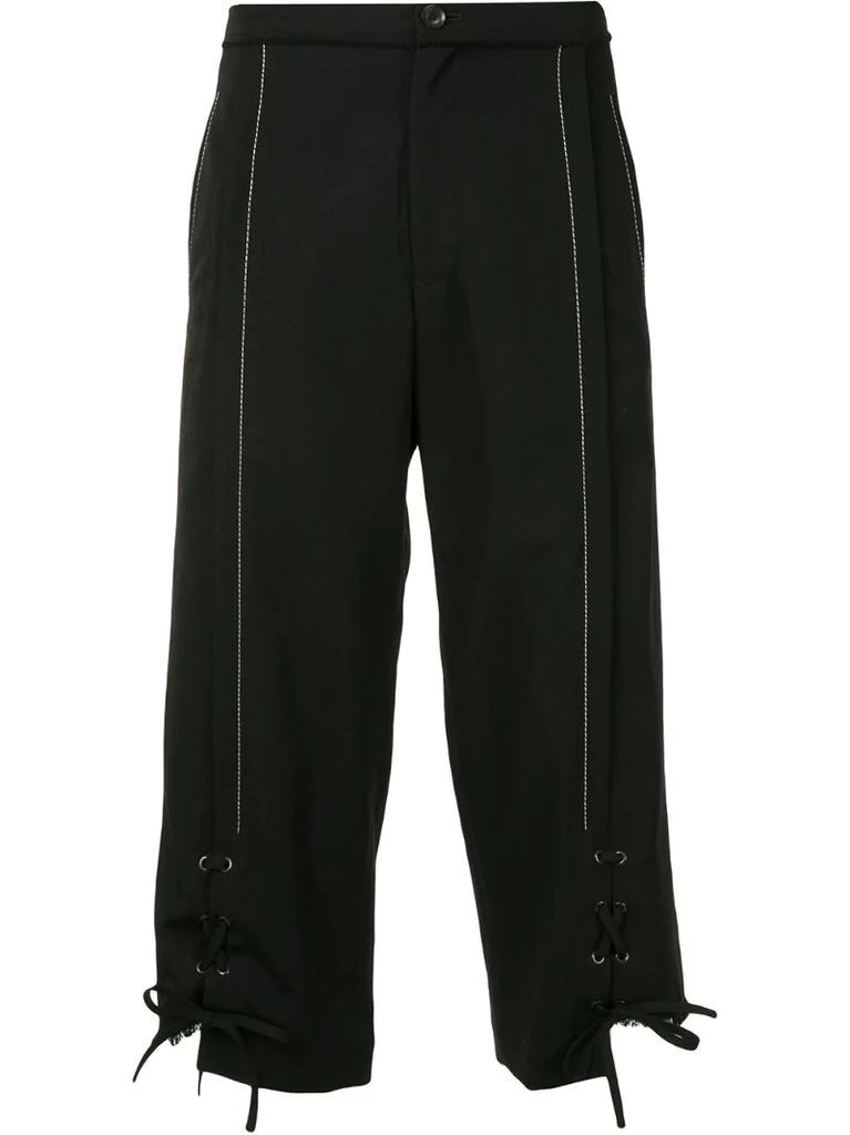 lace-up cropped trousers